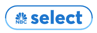 The NBC Select logo featuring the NBC peacock icon next to the word "select" in blue text inside a rounded rectangle outline.